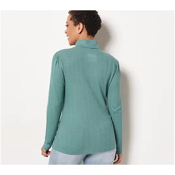 CANDACE CAMERON BURE NEW‎ $51 Puff Sleeve Turtleneck in Joshua Tree XS - Picture 3 of 4